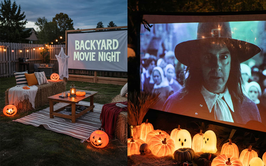 Not just for movies! Projectors can also create the coolest Halloween decorations.