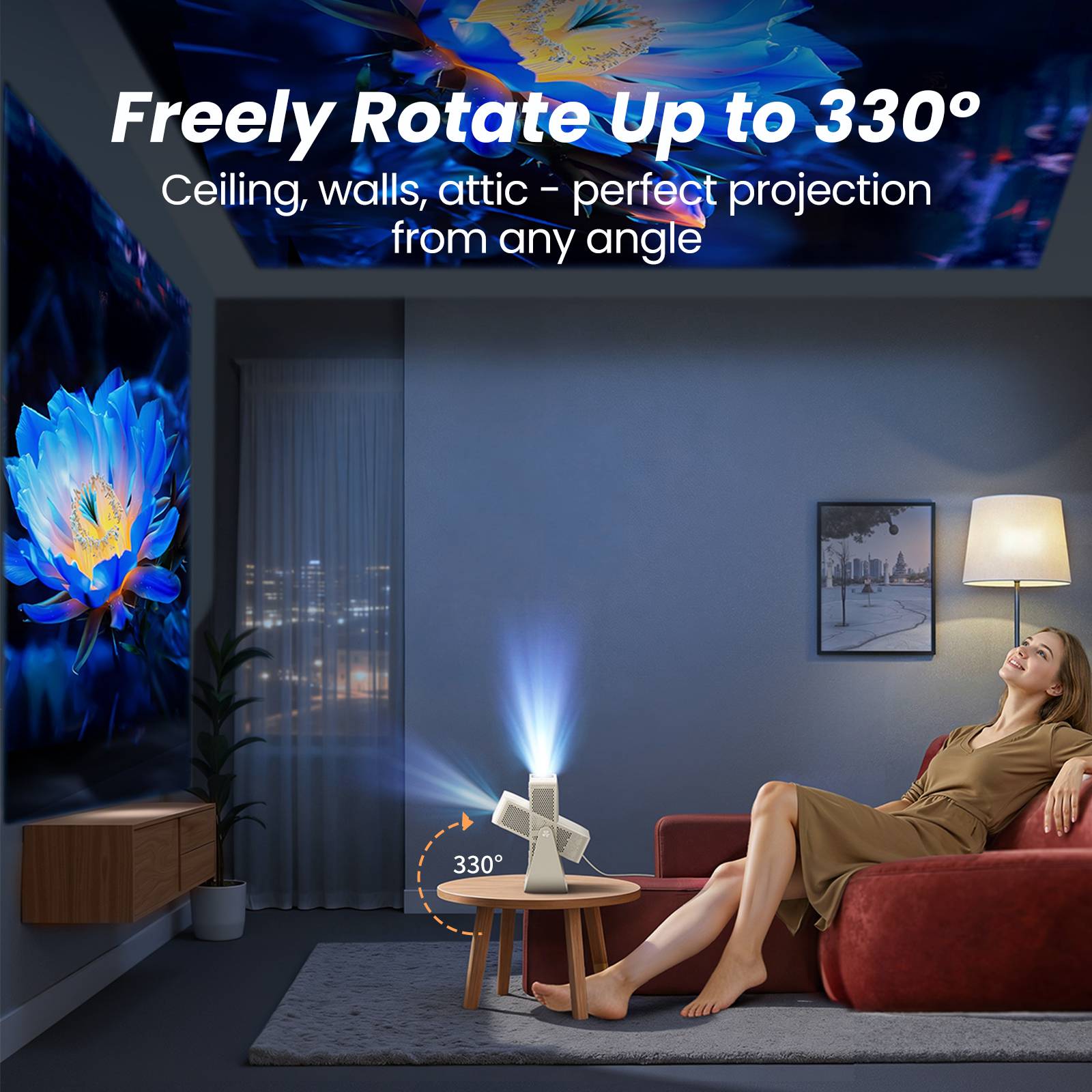 Yaber L1 Pro Portable Cinema | 330° Rotation, Native 1080P Go Anywhere