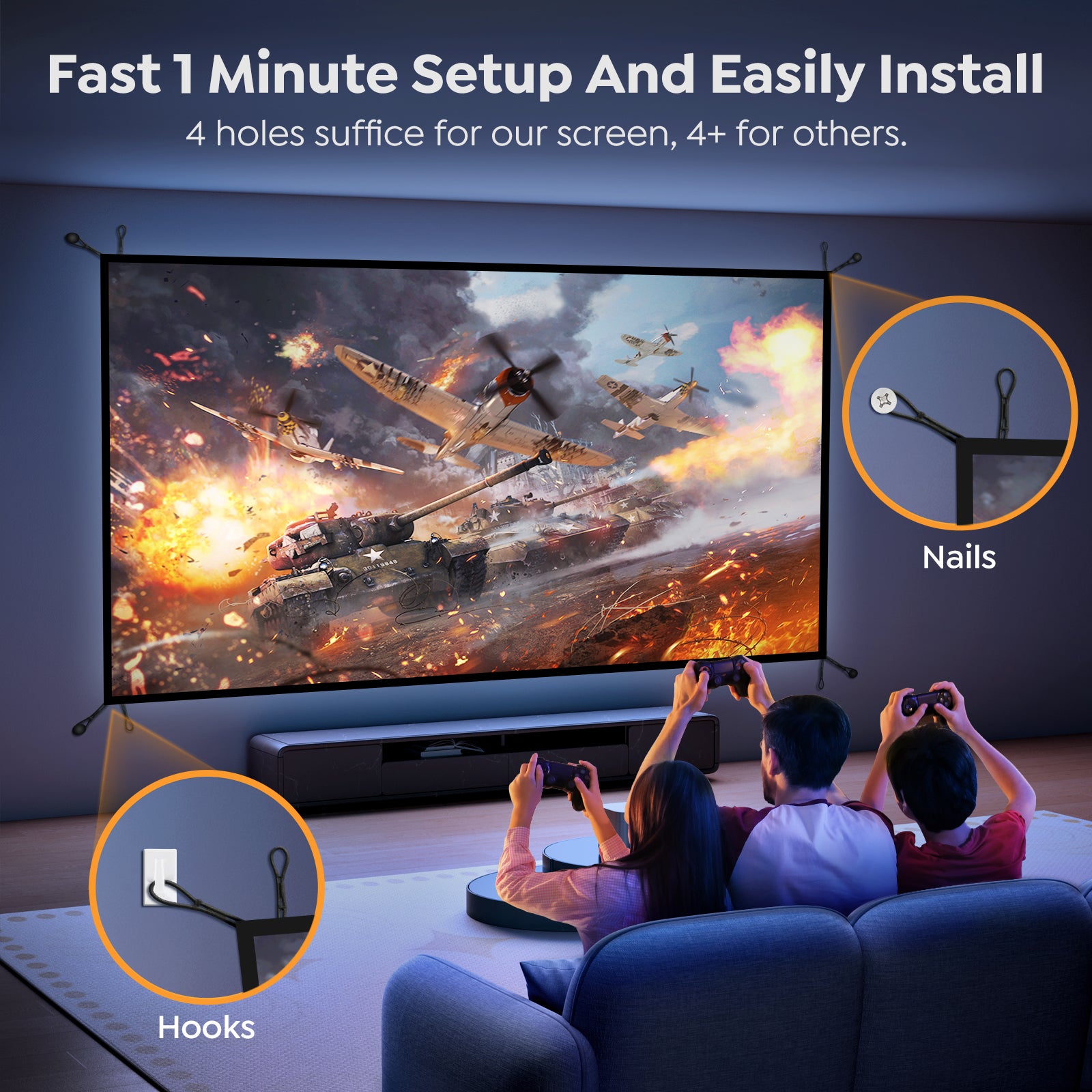 Outdoor Projector Screen YS-100F - YABER Entertainment Projector