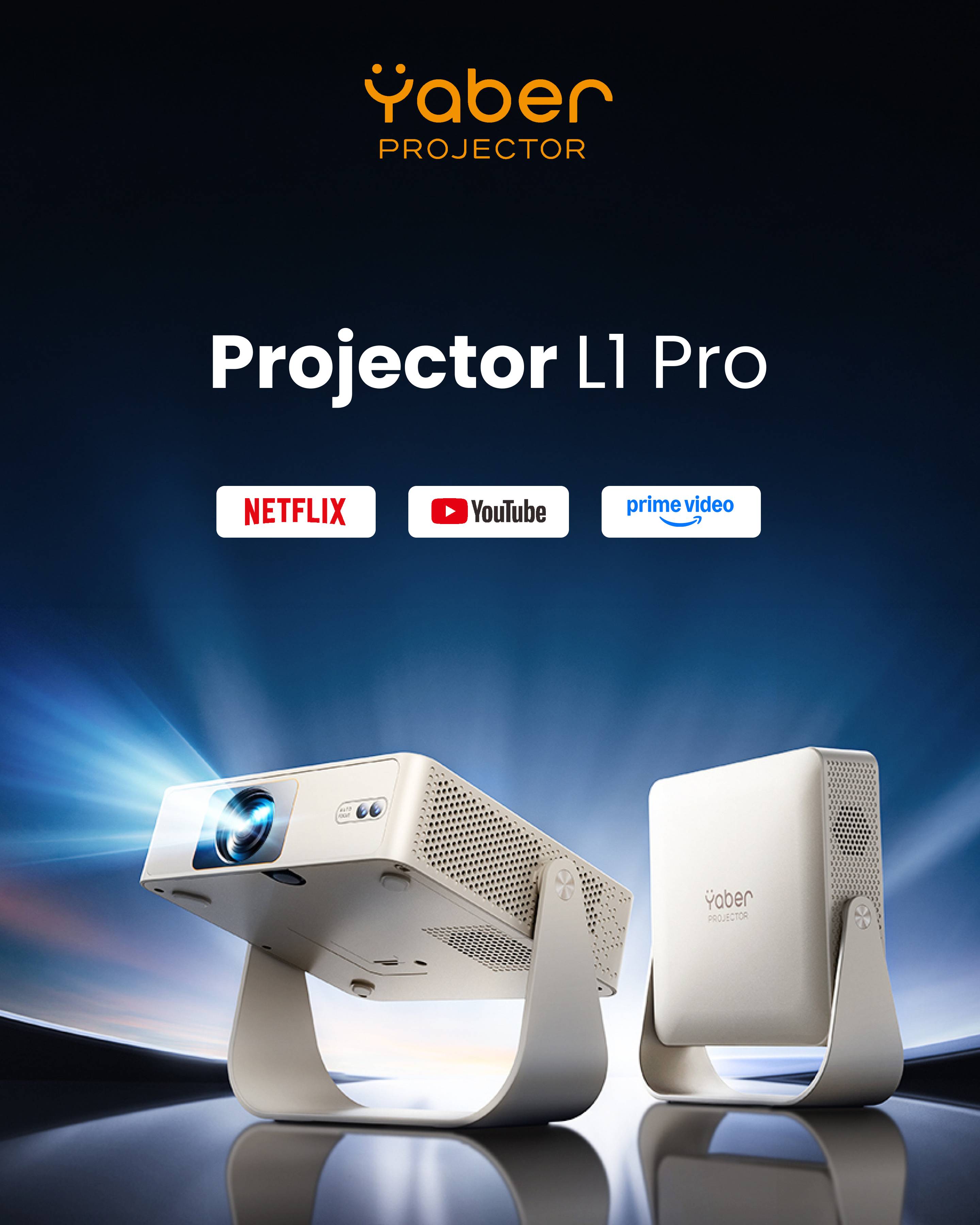 Yaber L1 Pro Projector | 330° Rotation, Native 1080P | Portable