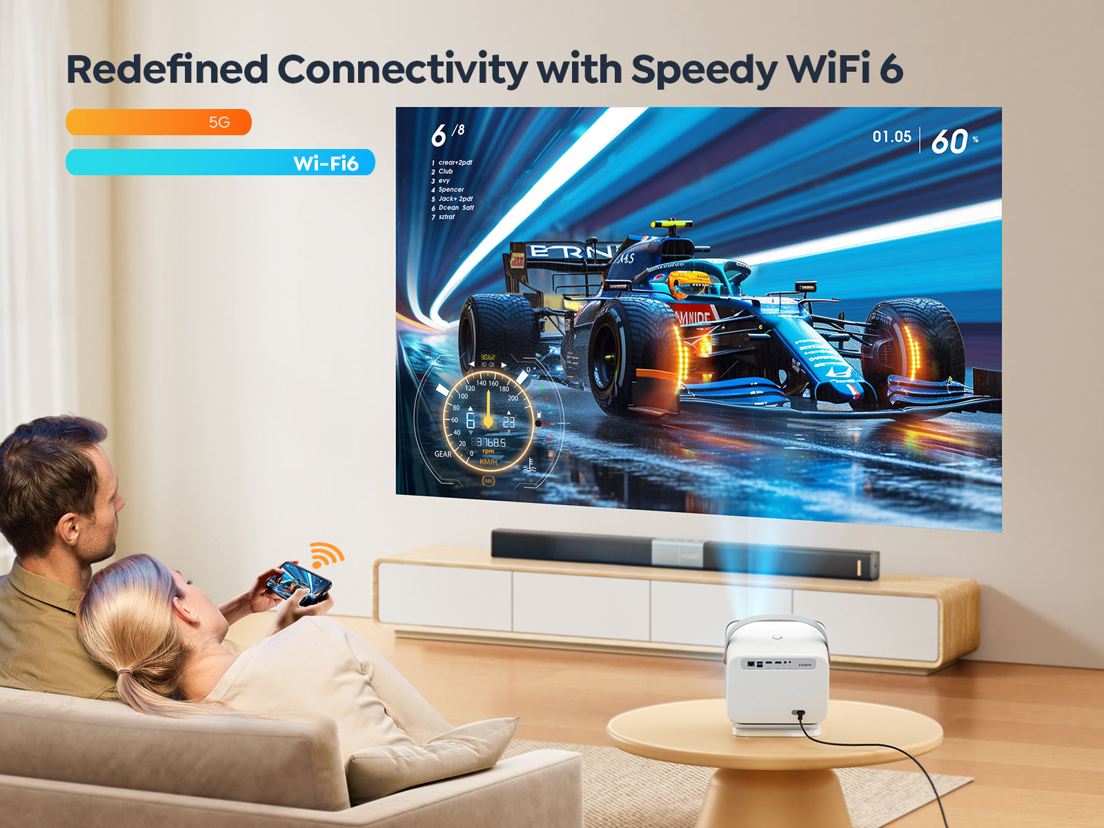 Yaber V12 home game projector has WiFi technology, suitable for mobile games