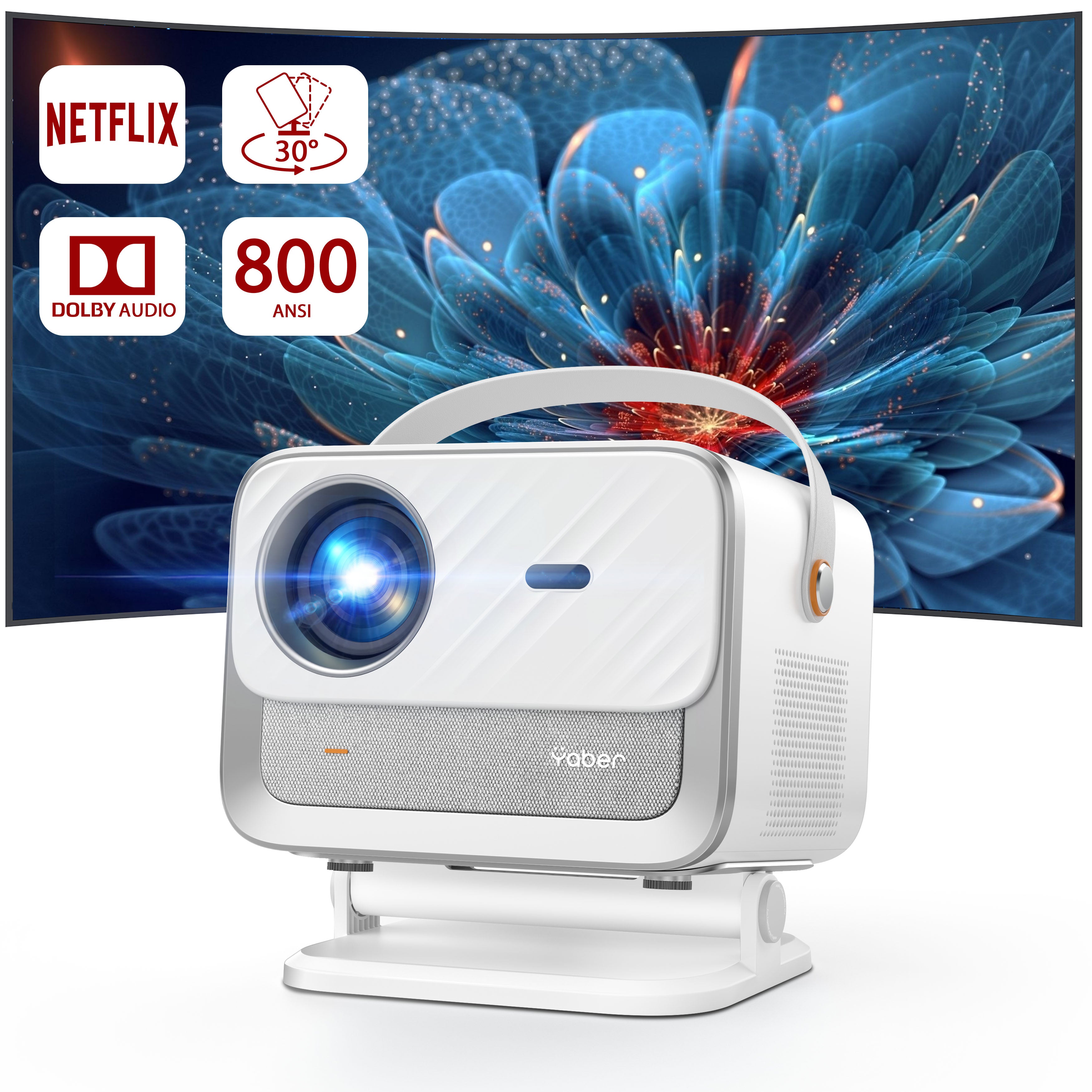 yaber v12 home portable projector with netflix and dolby audio