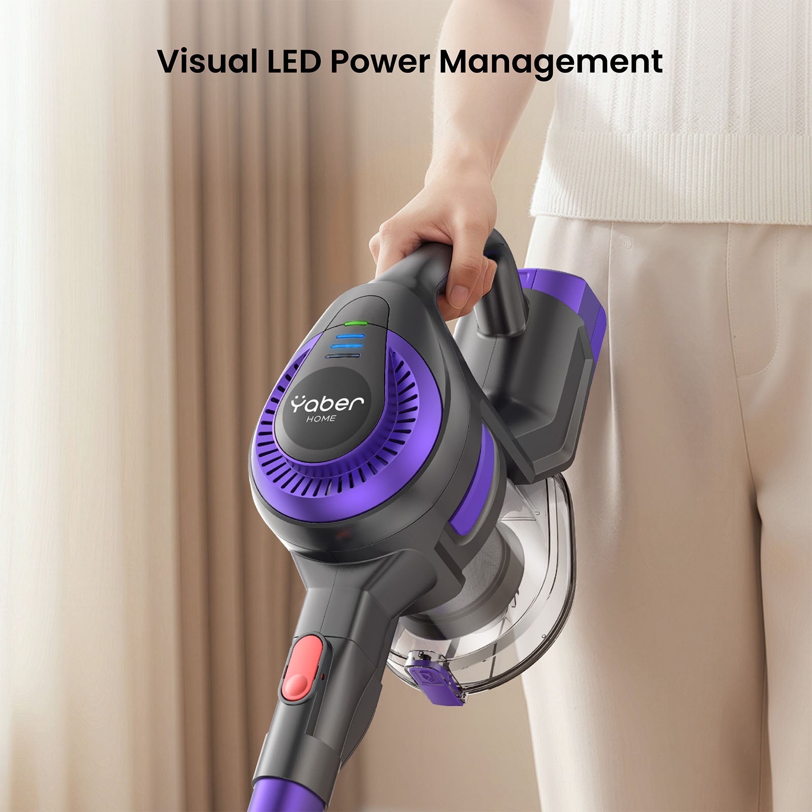 yaber L10 cordless vaccum cleaner visual led power managerment